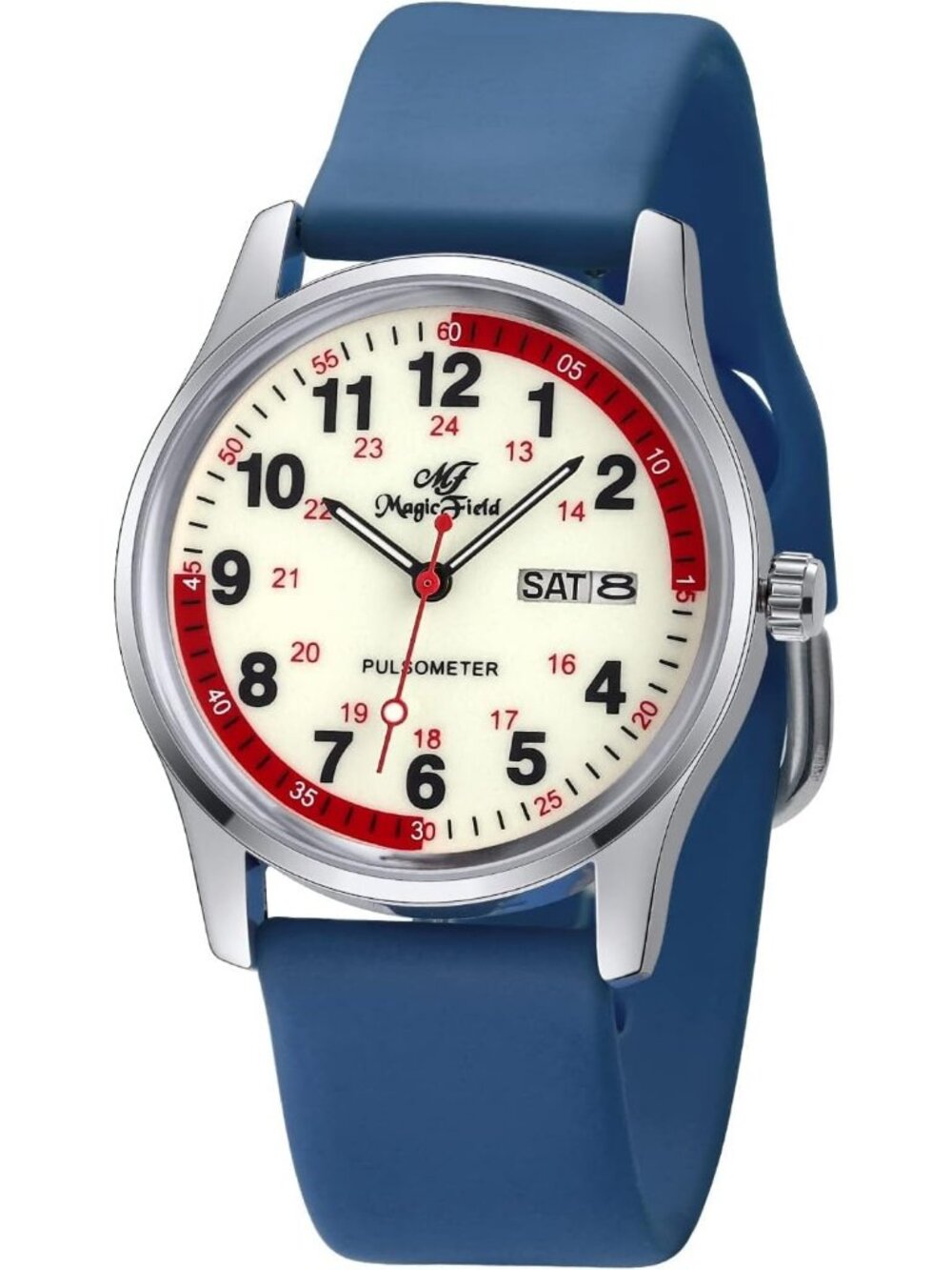 Women's Navy White Easy to Read Military Time Waterproof Luminous Wrist Watch